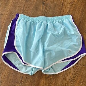 Nike Athletic Shorts Women’s Medium Blue Purple Dri-FIT Lined Workout Running